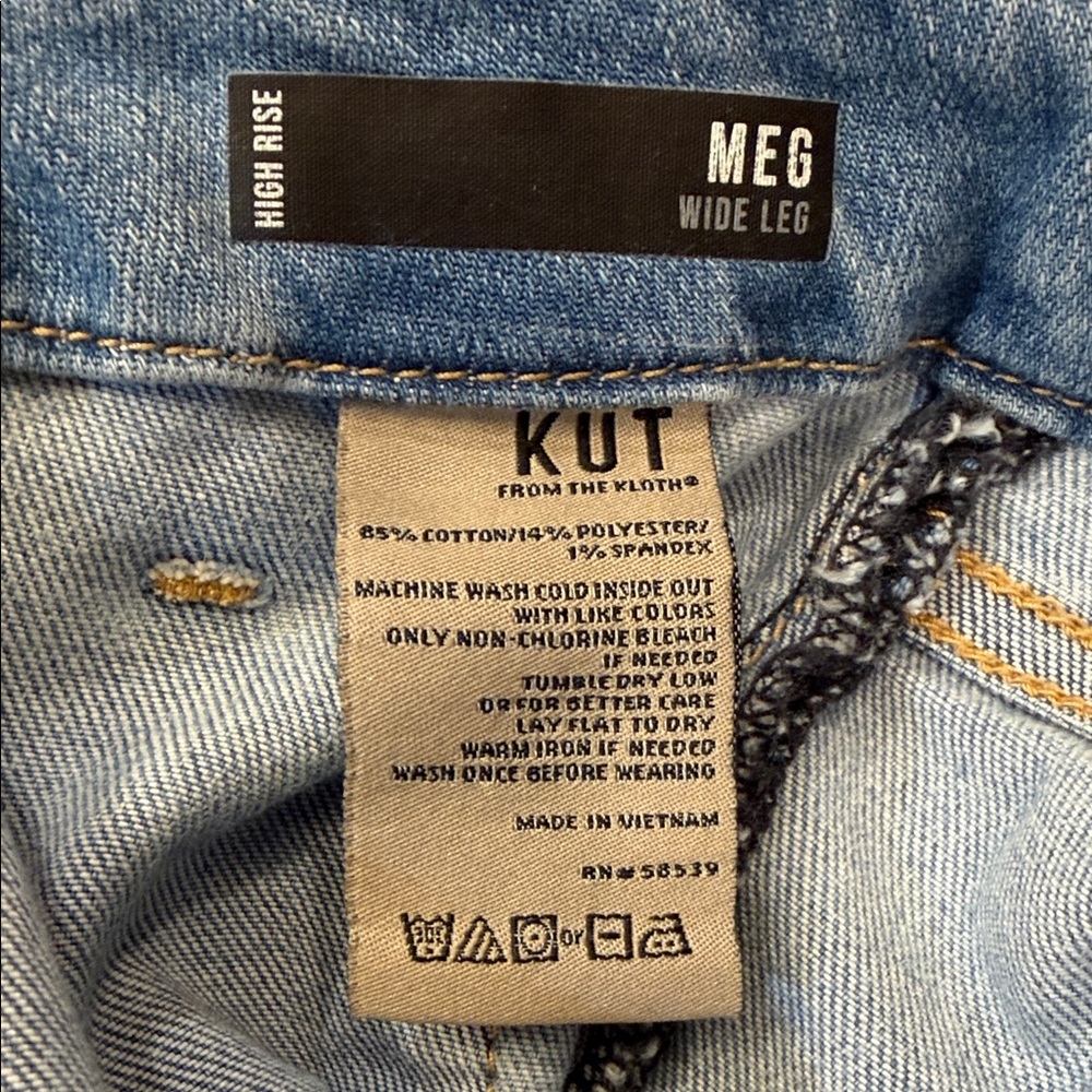 Kut from the Kloth Meg Wide Leg High‎ Rise Jeans Size 14 - Picture 6 of 11